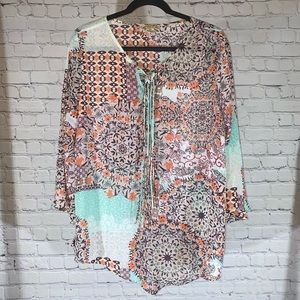 Women’s Oversized Tunic Top With Lantern Sleeves